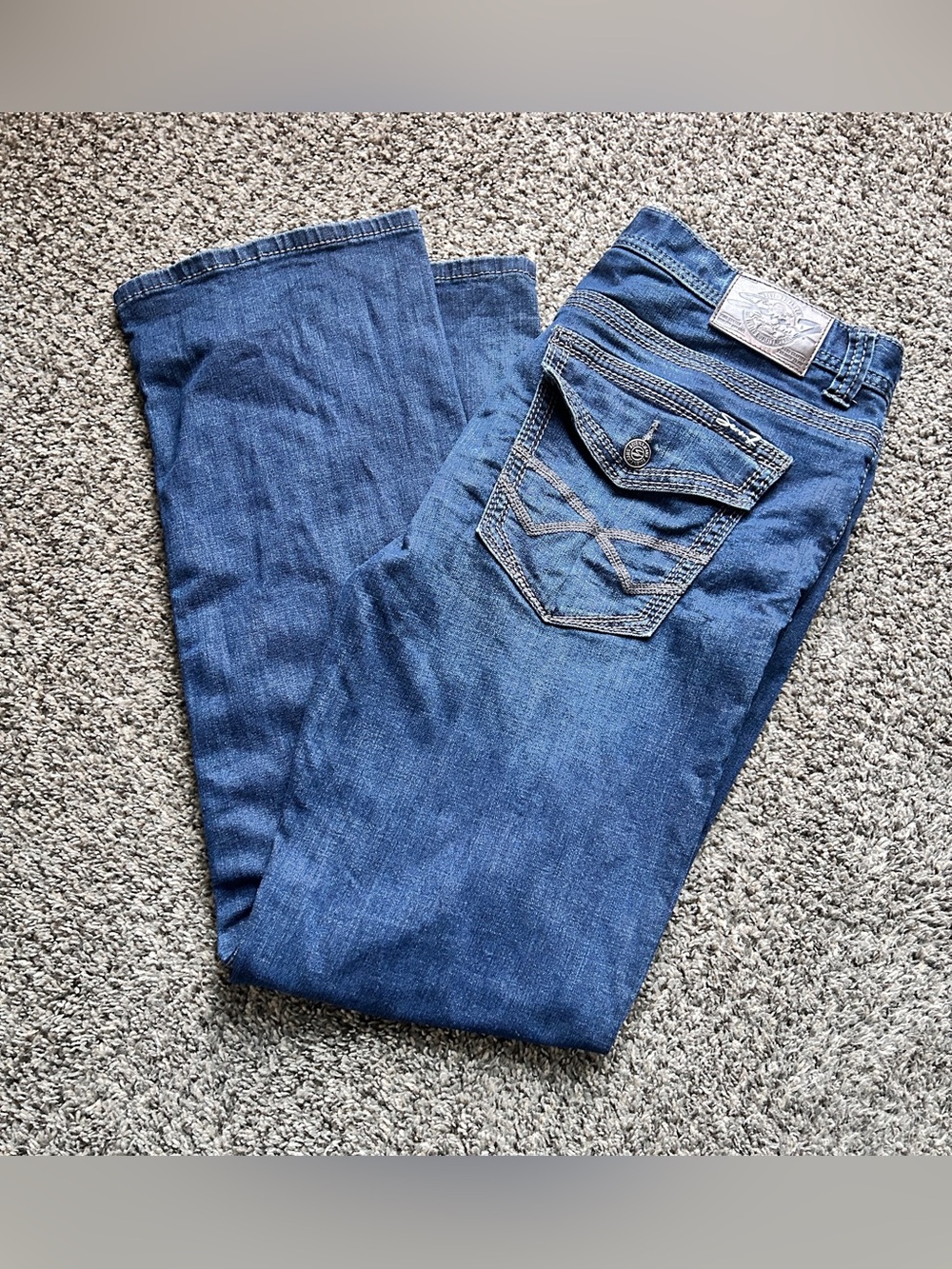 Seven7 Men's Straight Jeans - Blue Denim
